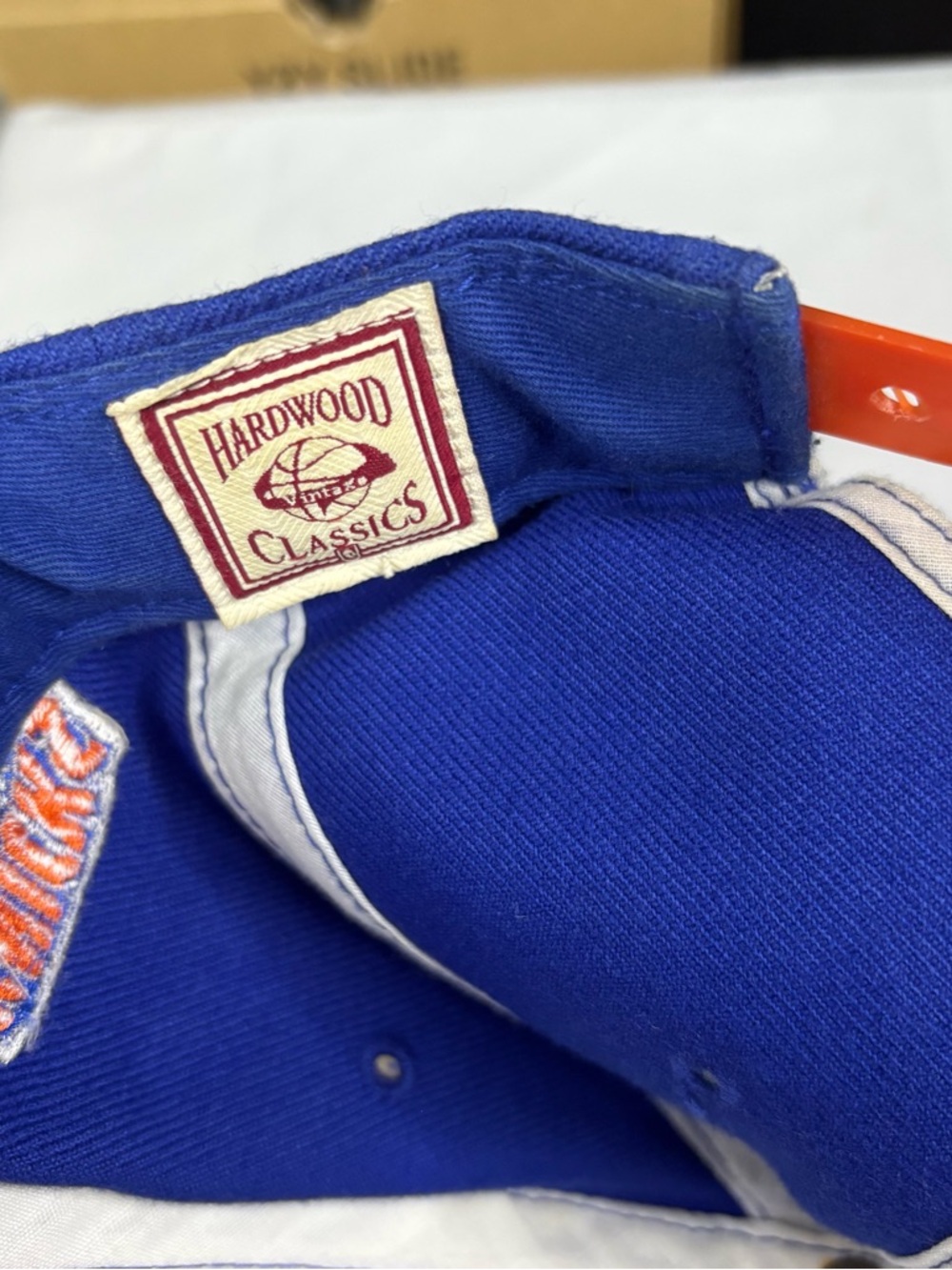 Mitchell Ness New York KNICKS Basic Basketball NBA Snapback Hat Blue Orange - Picture 9 of 11
